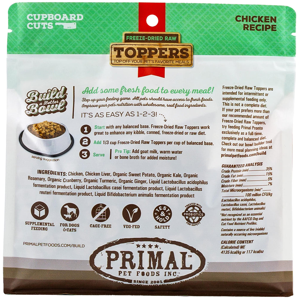 Primal Pet Foods uso diario para perros y gatos con toppers