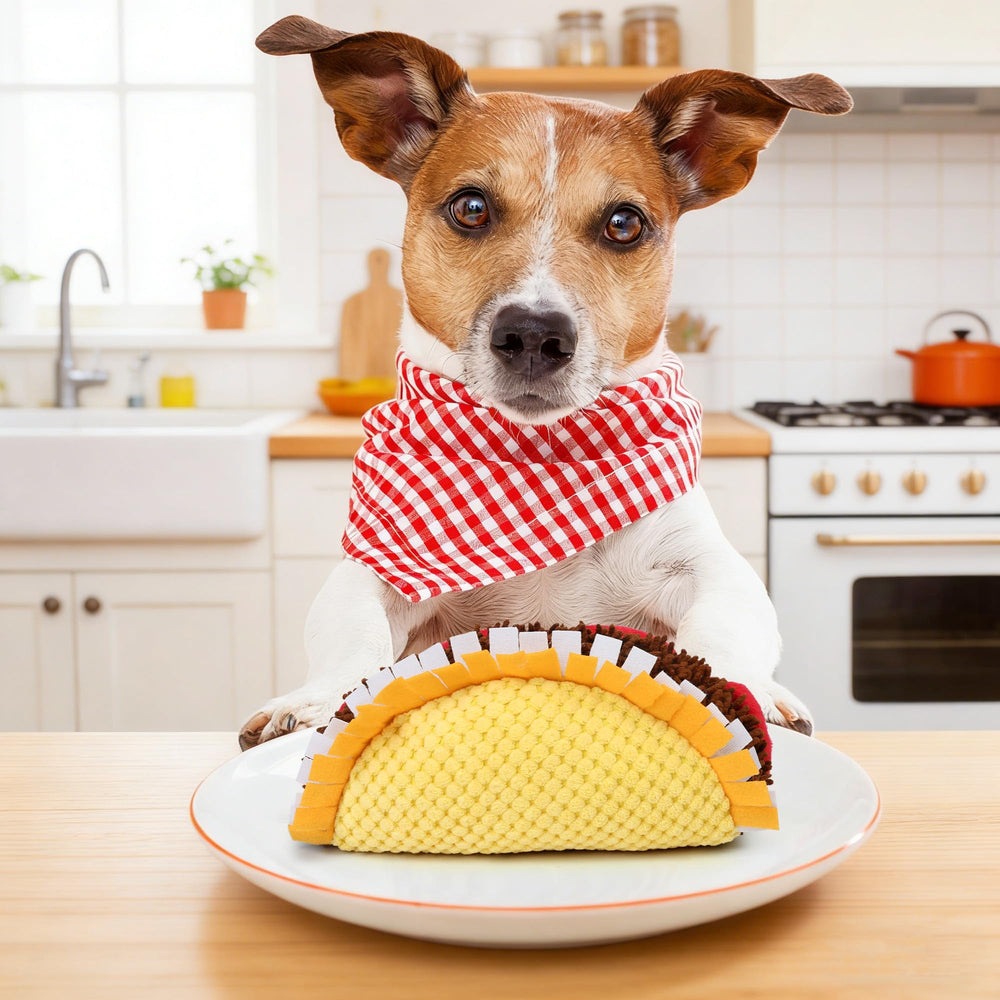 Prime Pets taco de peluche, entretenimiento para perros en cualquier lugar