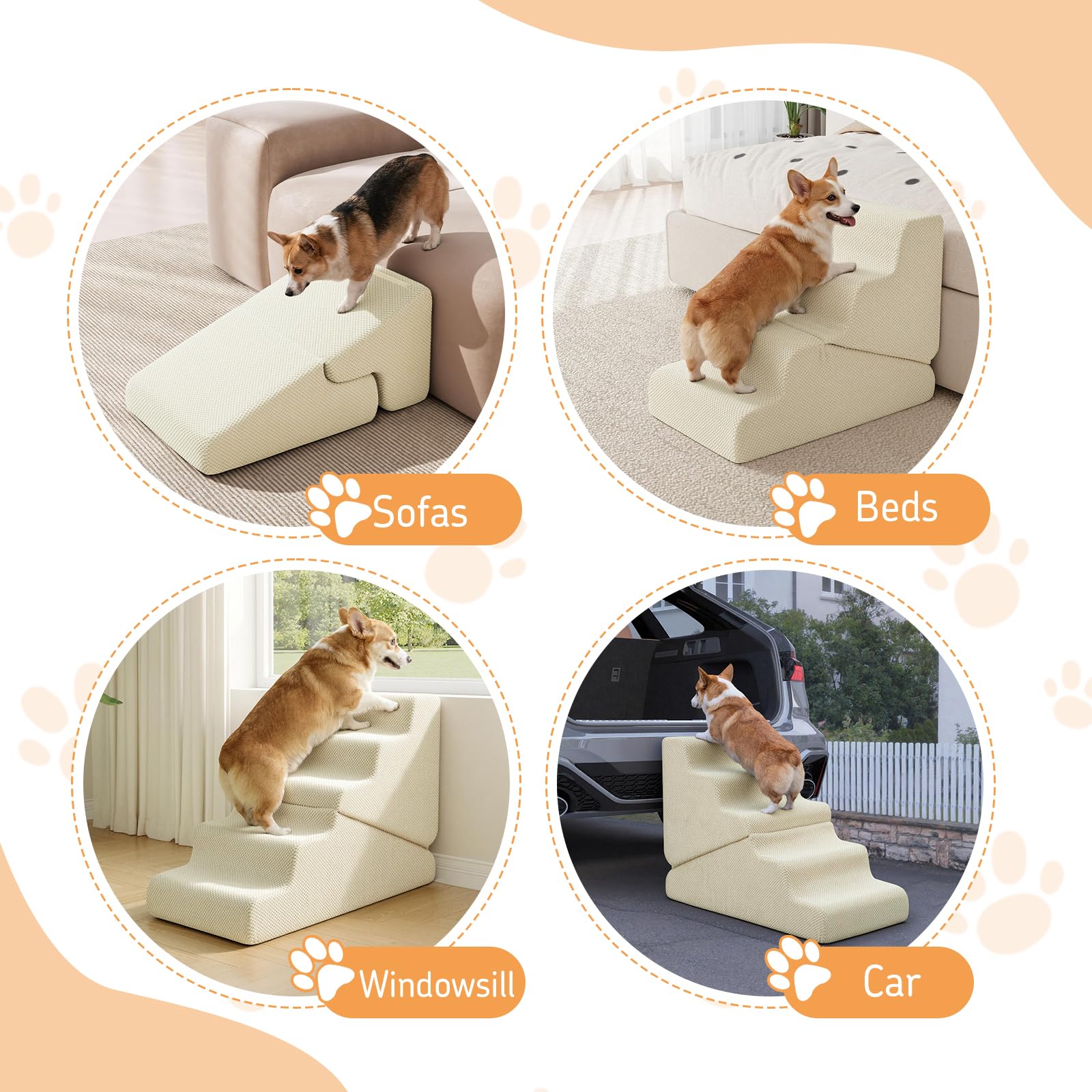 PRIMEPATIO escaleras para perros, protegen articulaciones durante trepadas