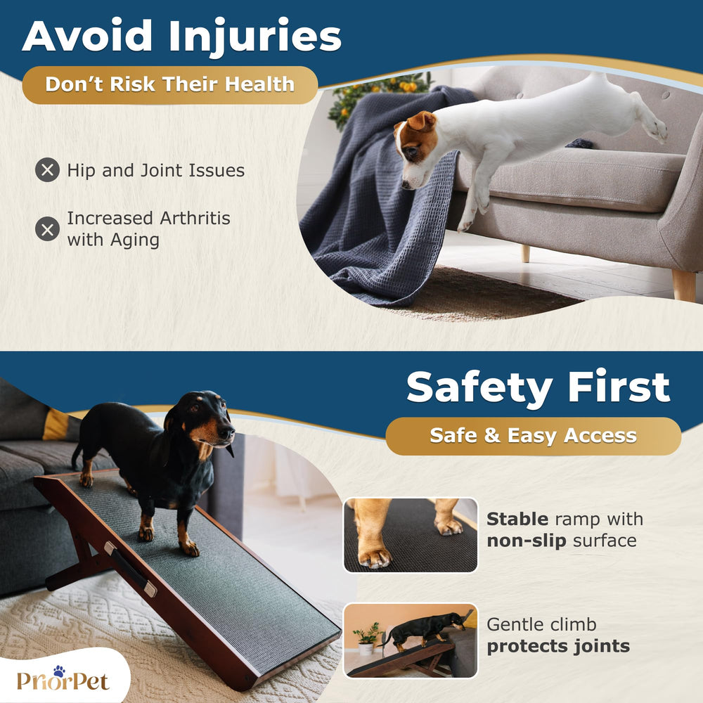 PRIORPET carrying handle simplifies moving the ramp between rooms.