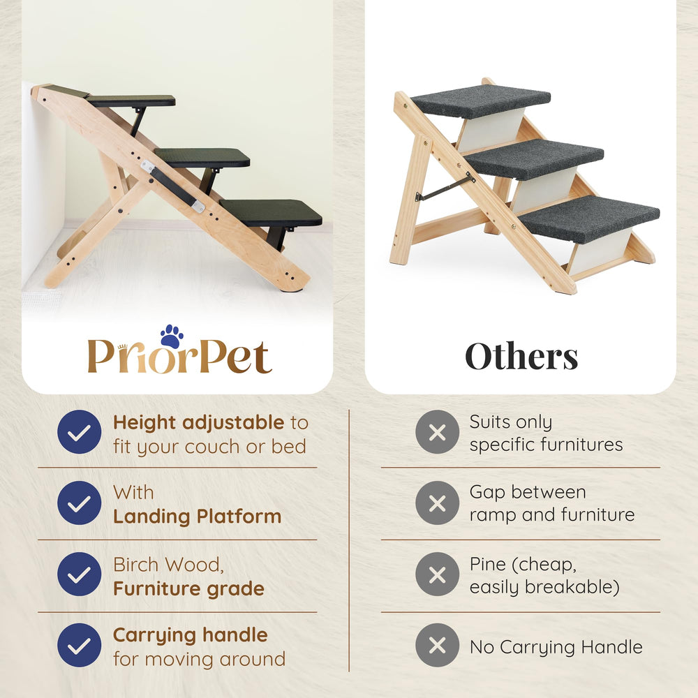 Priorpet rampa soporta hasta 200 lb para perros de varios tamaños.