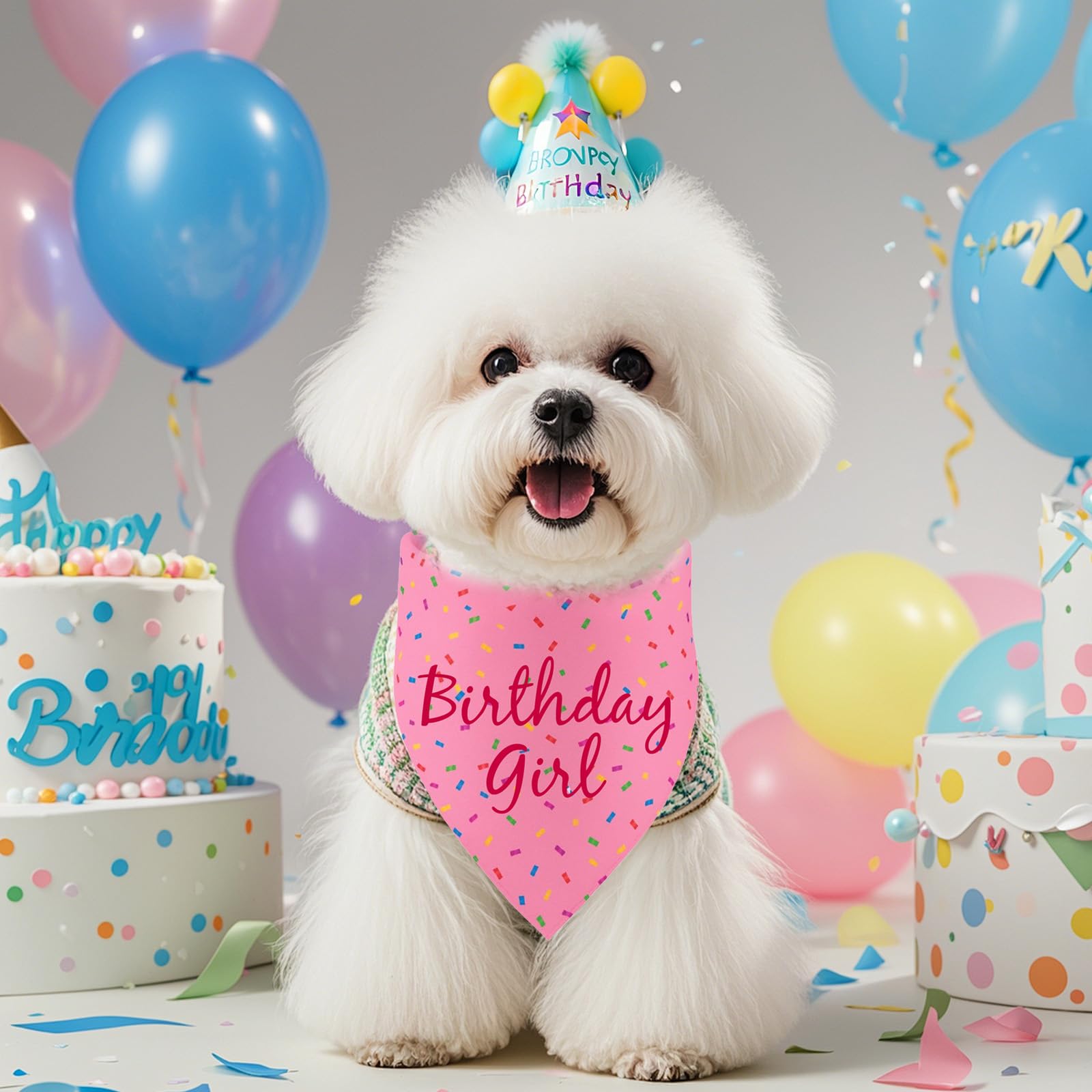 Bandana PRITIWEL rosa para perro, cuello, diseño festivo para celebraciones
