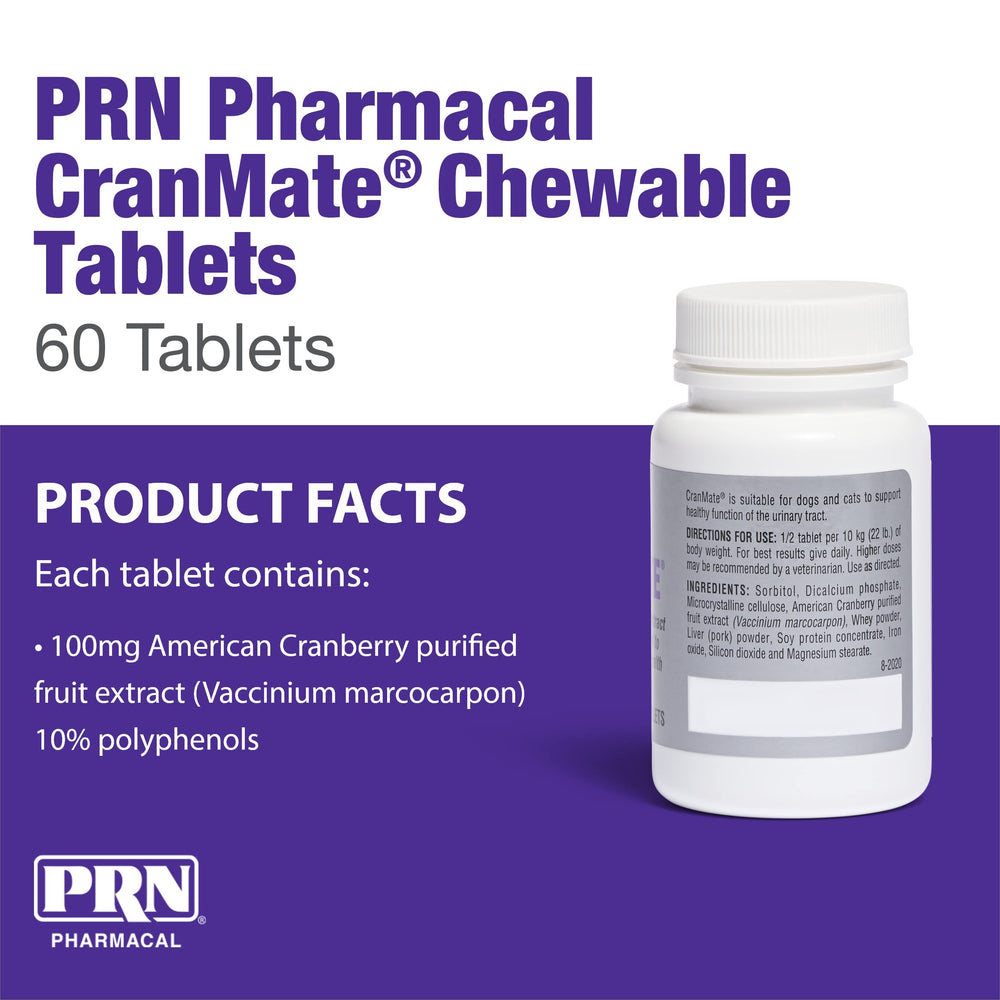PRN CranMate: sabor a cerdo en tabletas, fácil de administrar