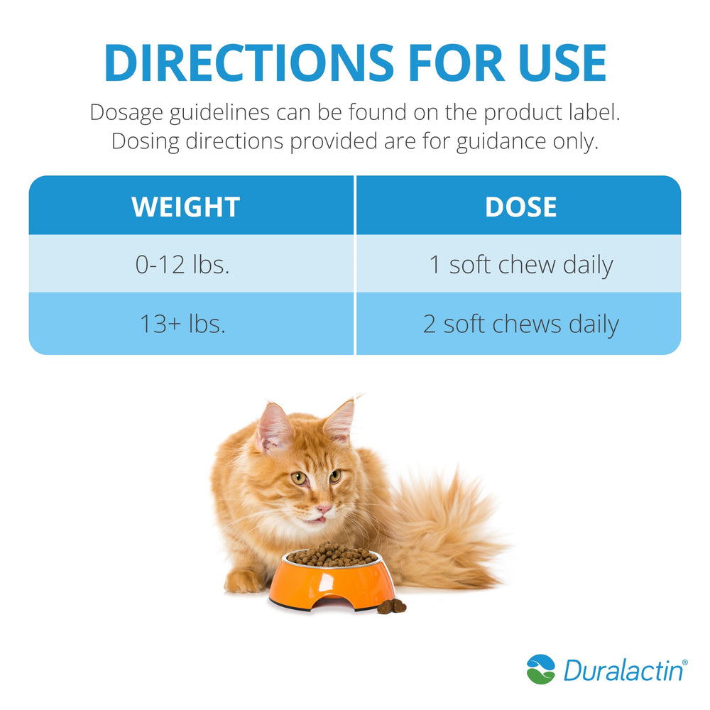 Presentacion de 60 masticables para gatos PRN Duralactin