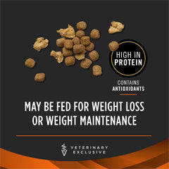 Primer plano de croquetas, fibra natural para saciedad en Pro Plan.