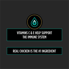 Pro Plan Digestive Health Bites soft chew texture closeup, real chicken first ingredient.