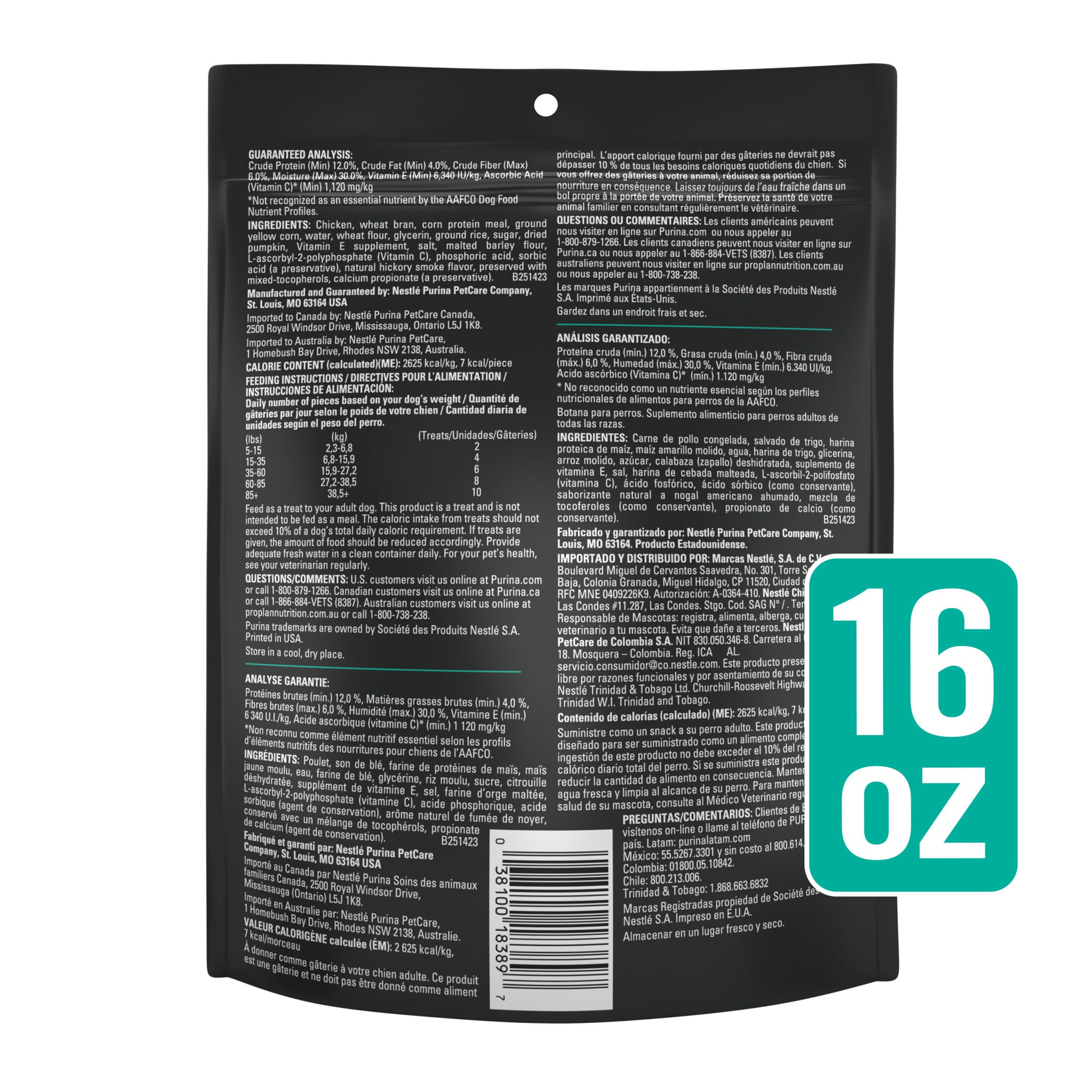 Pro Plan Digestive Health Bites coating closeup with vitamins C and E.