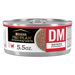 Pro Plan Veterinary Diets DM para gatos, lata 5,5 oz, paquete de 24, apoya salud urinaria.