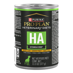 Purina Pro Plan Veterinary Diets HA hidrolizado pollo, lata de 13-3oz, opción suave para estómagos sensibles.