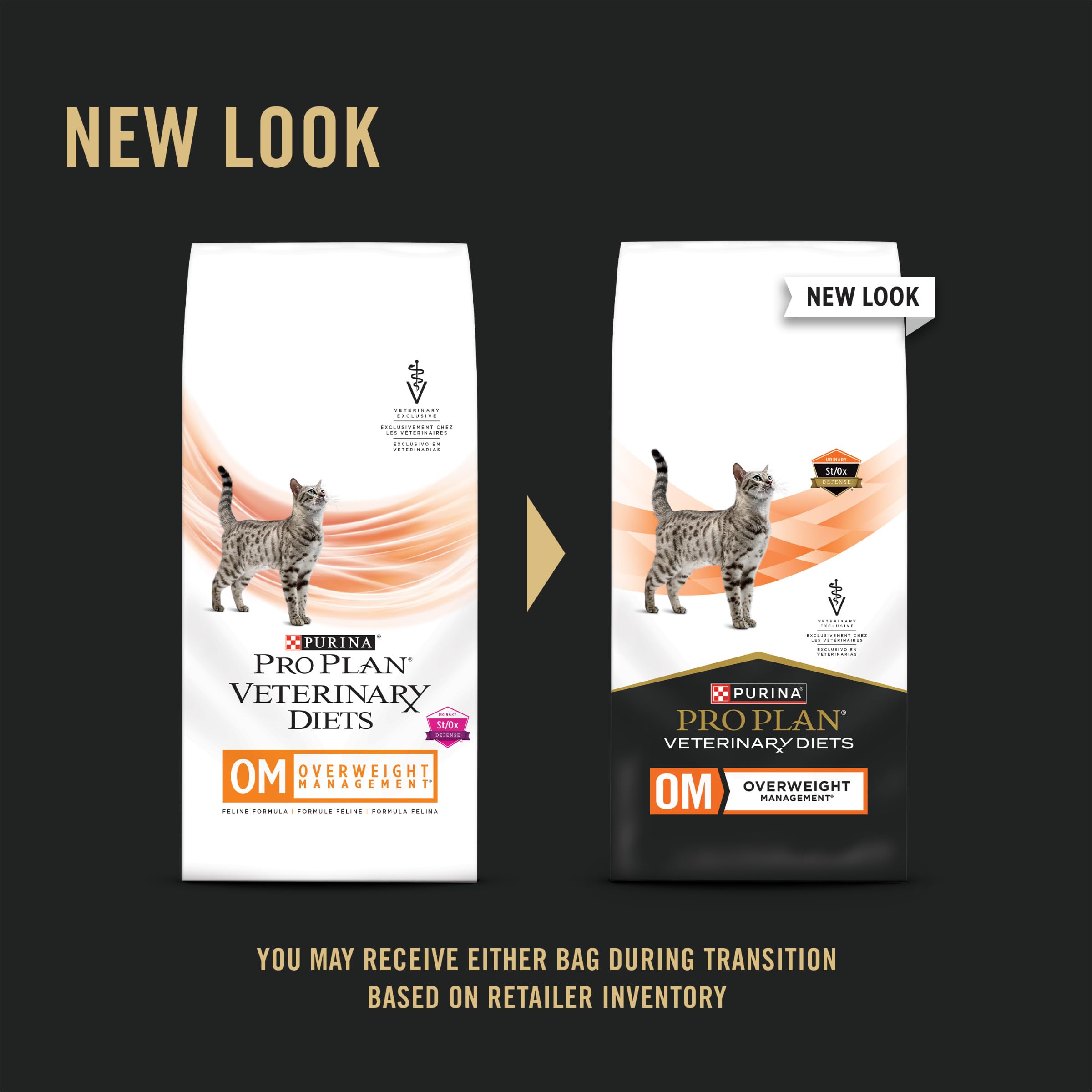 Purina OM frente a la bolsa con croquetas secas para gatos