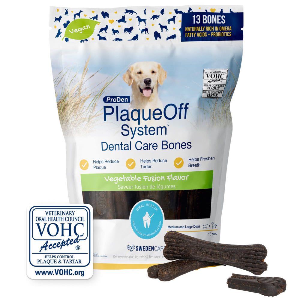 ProDen PlaqueOff frasco de 17 oz para el sistema dental de perros.
