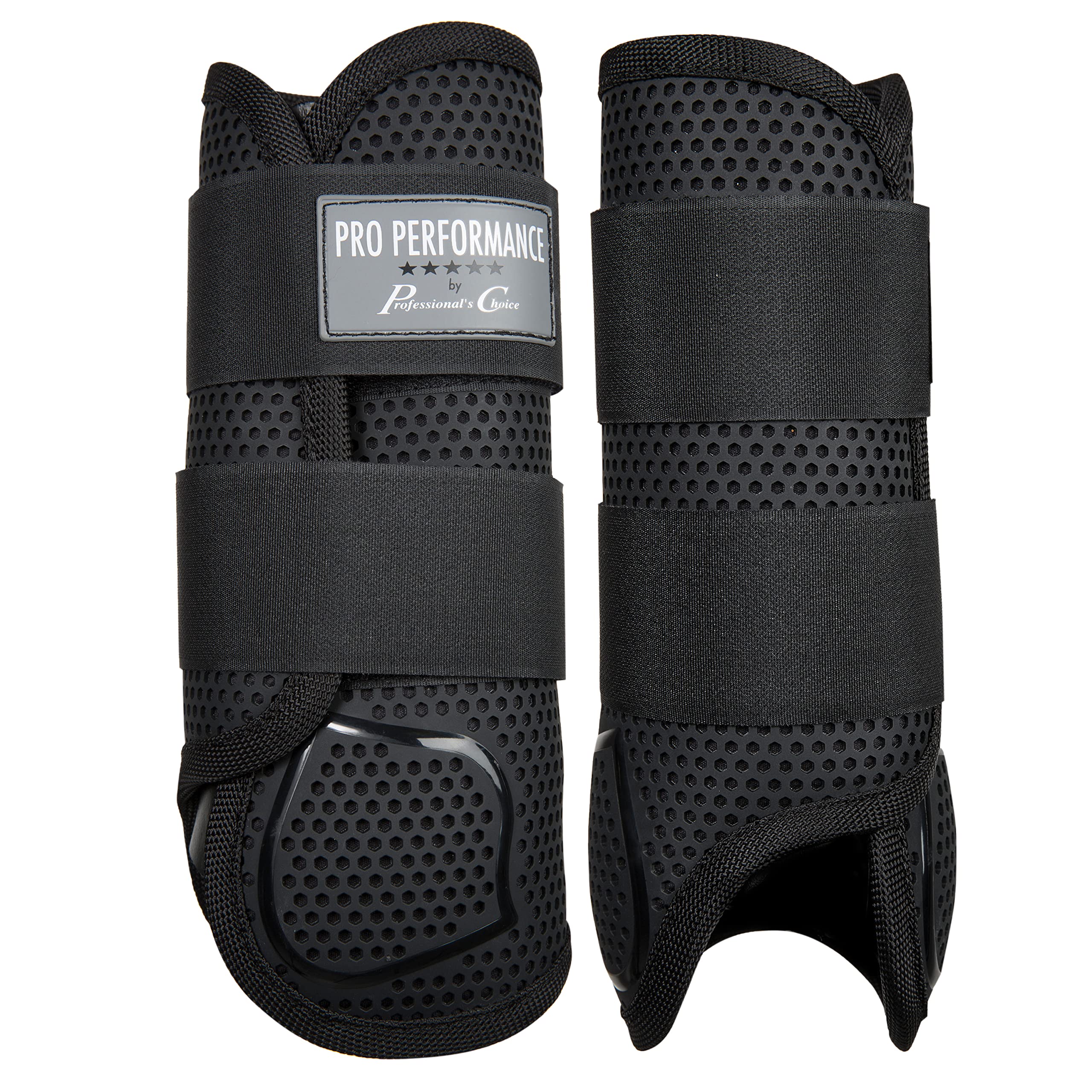 Botas frontales Elite XC de Professional's Choice, vista frontal, protección y ventilación para el fetlock