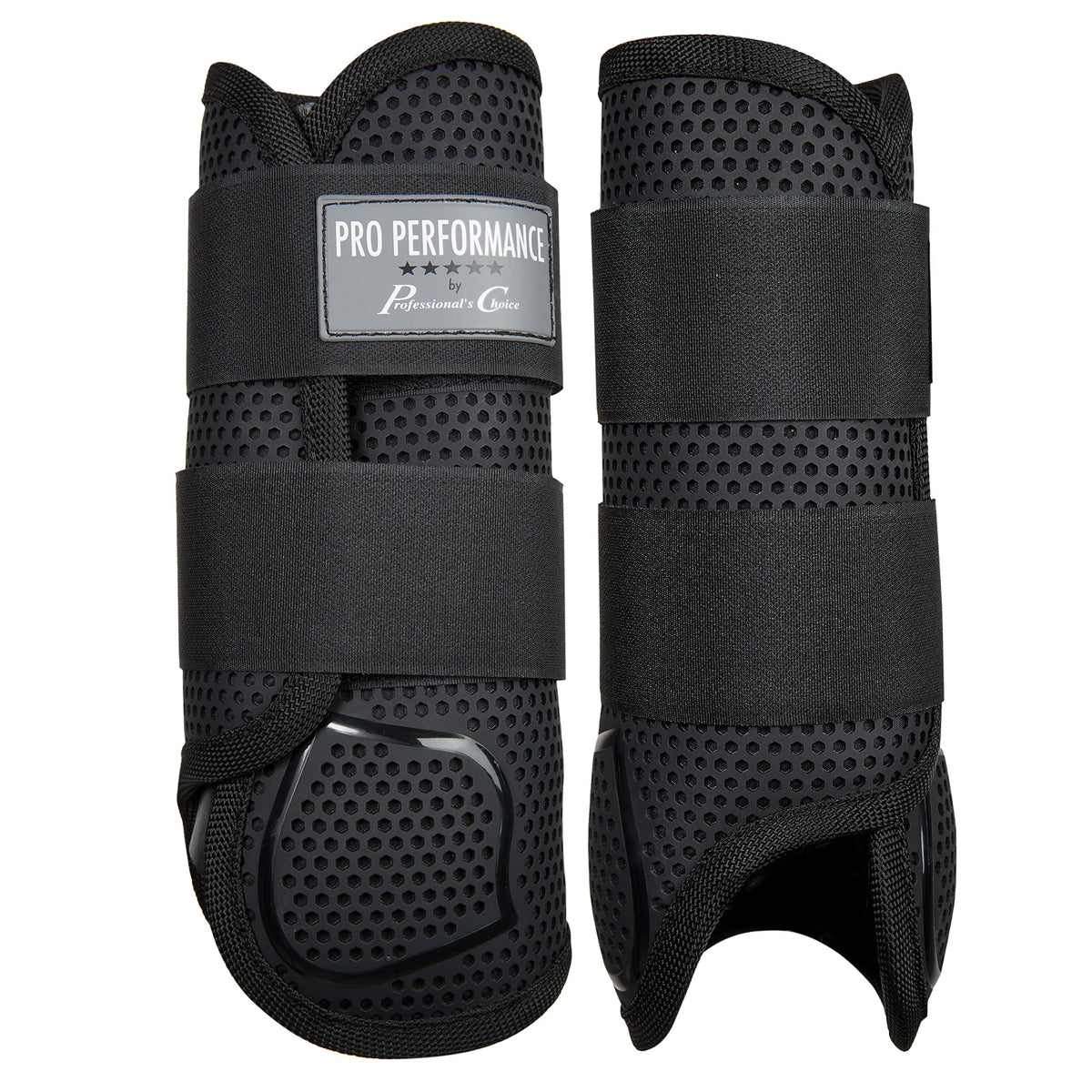 Botas frontales Elite XC de Professional's Choice, vista frontal, protección y ventilación para el fetlock