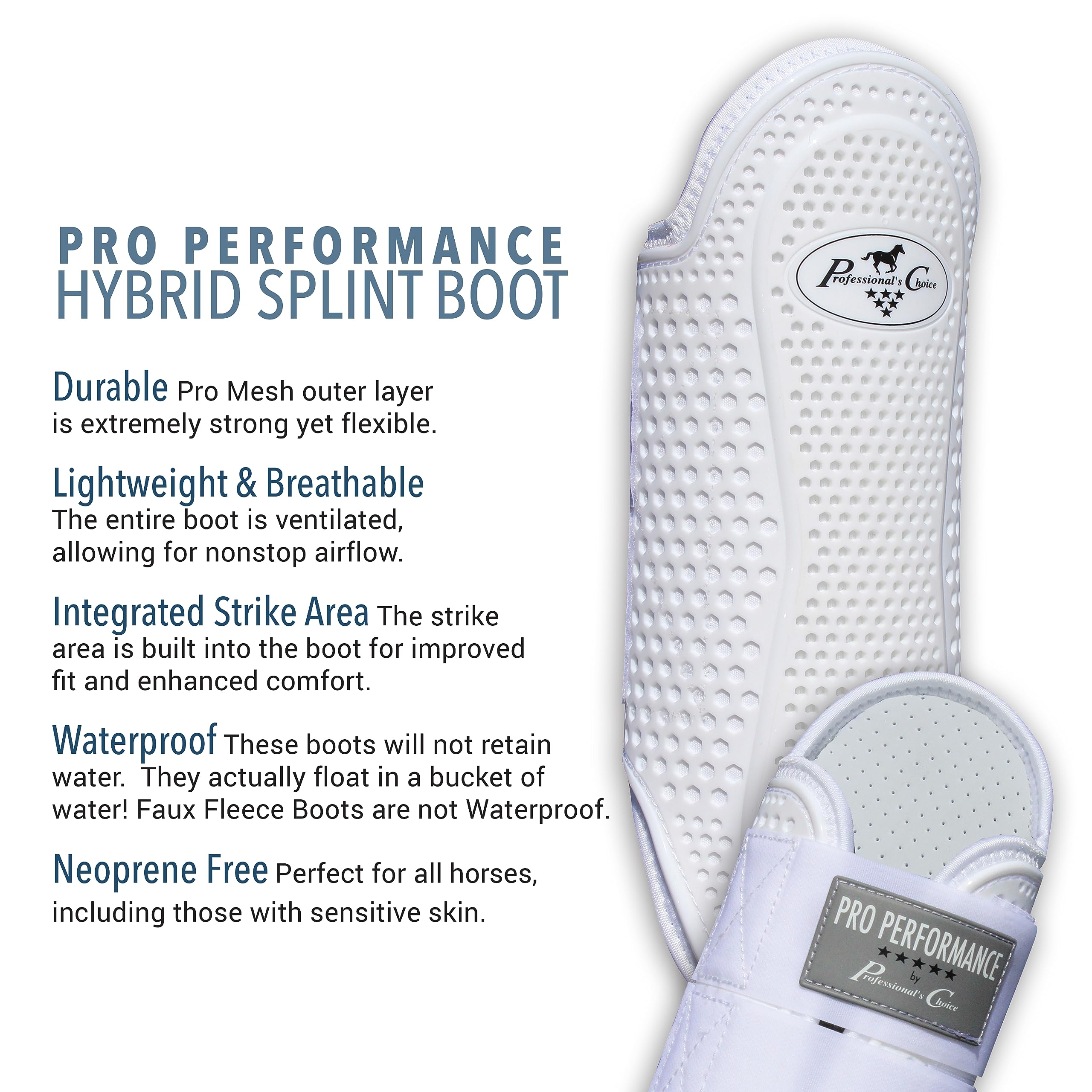 Professional's Choice Pro Performance Splint Boot impermeable, flota en agua para limpieza rápida.