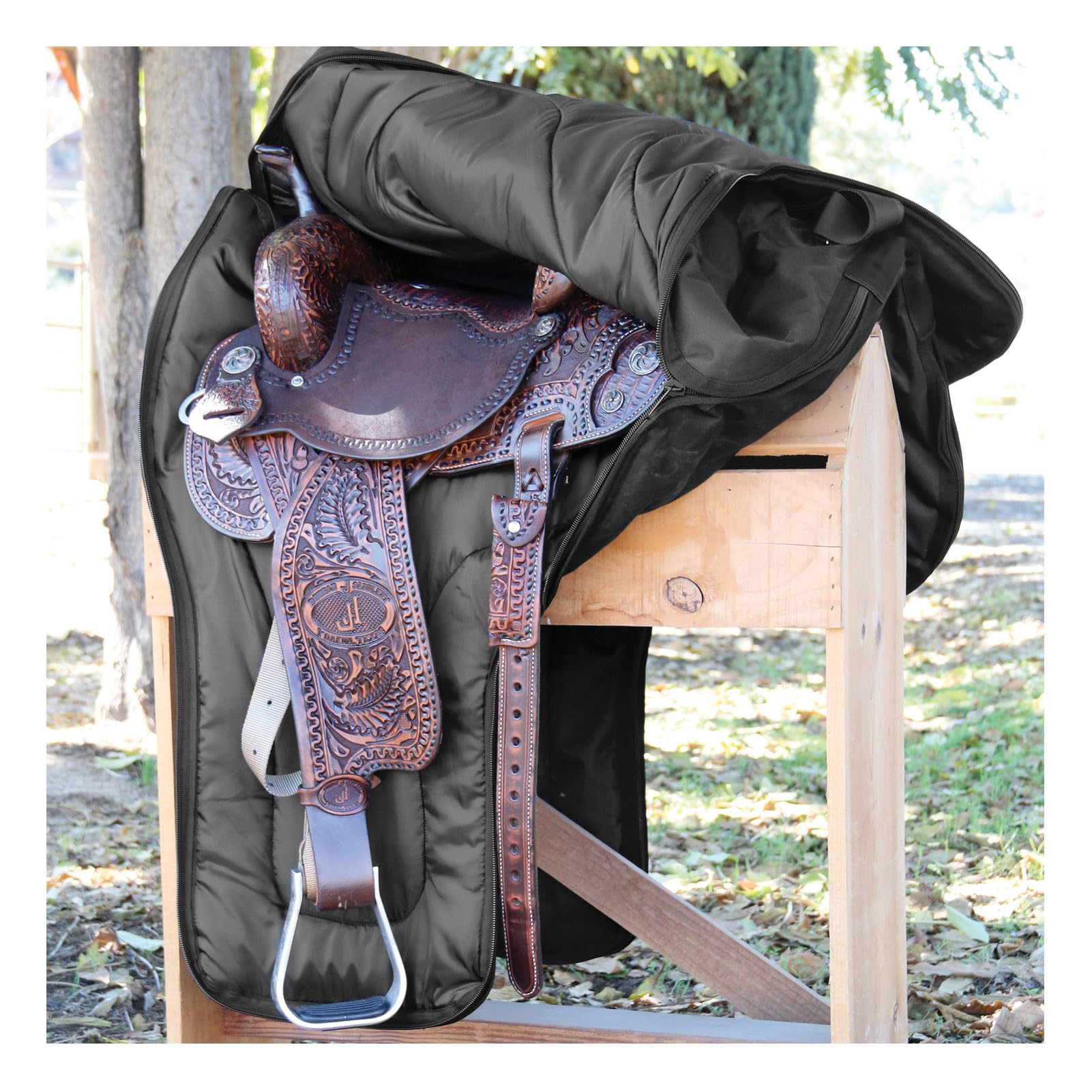 Professional's Choice Western Saddle Case, cierre robusto y diseño resistente para transporte diario.