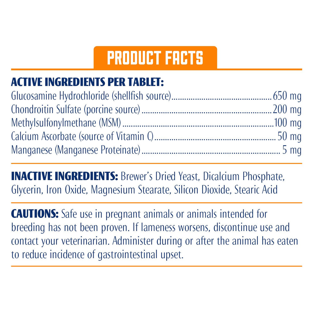 Prosense Fuerza Avanzada etiqueta glucosamina mostrando ingredientes clave.