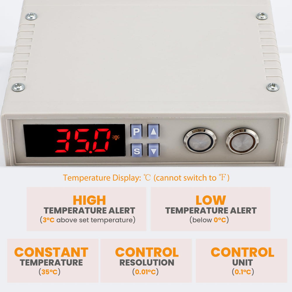 Proshine incubadora, sistema termostato preciso para temperatura estable