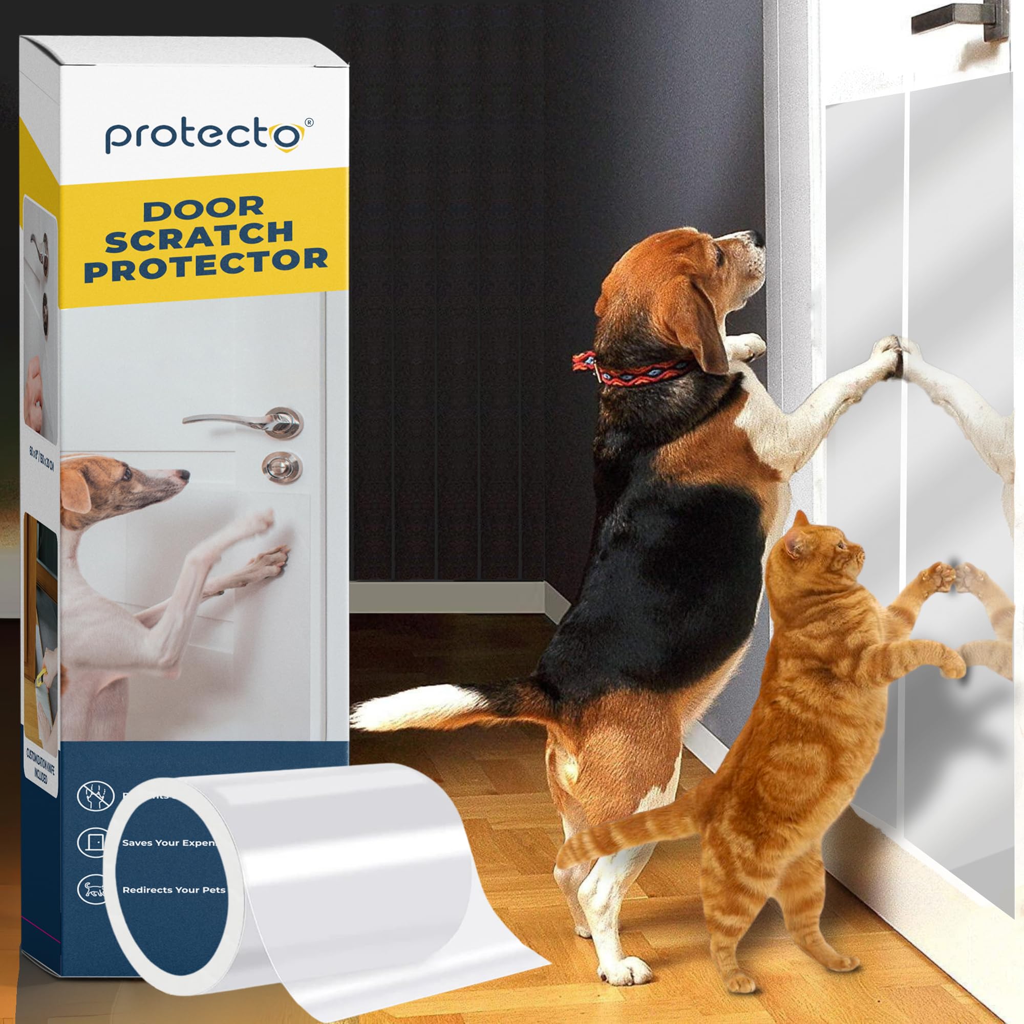 PROTECTO barrera de pared transparente 60x8 para proteger muebles.