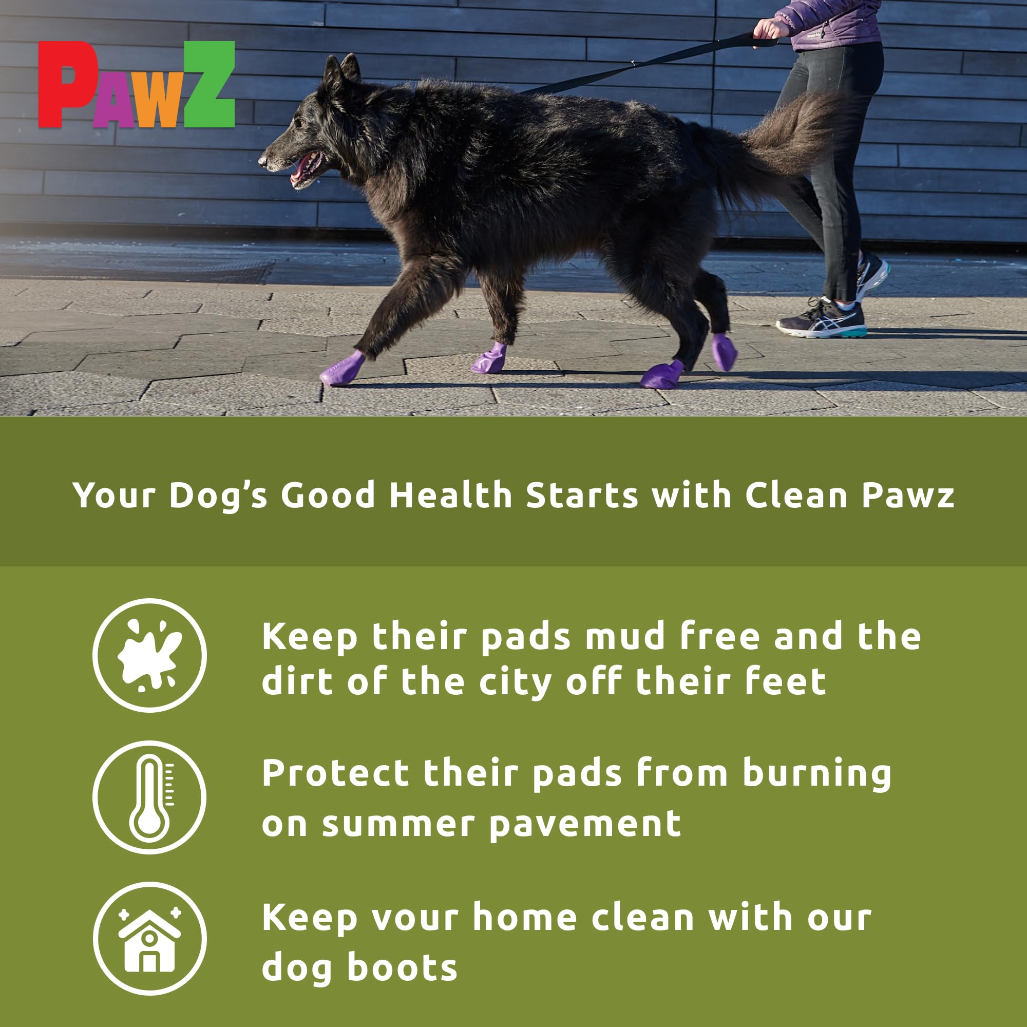 Botas impermeables Protex PawZ para perros grandes, útiles en lluvia y nieve.
