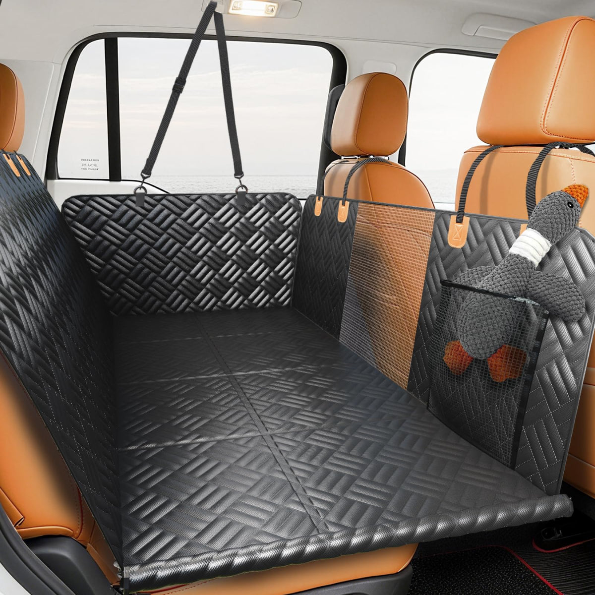PROZAR funda para asiento trasero con base dura protege los asientos y evita desorden