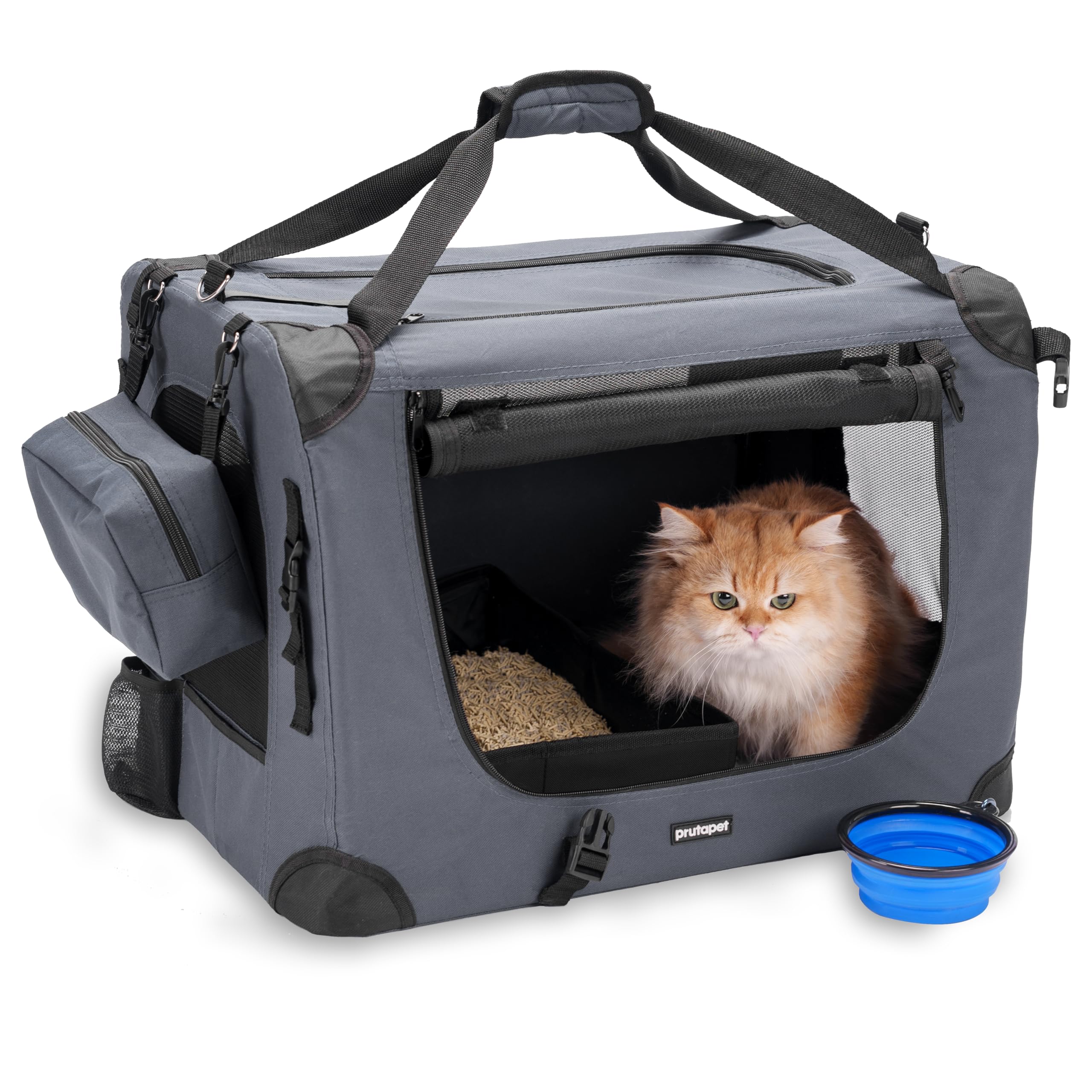 Prutapet transportín para gatos: interior amplio para moverse con comodidad durante el viaje.