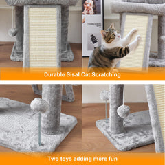 Diseño versátil para gatos activos dentro de casa.