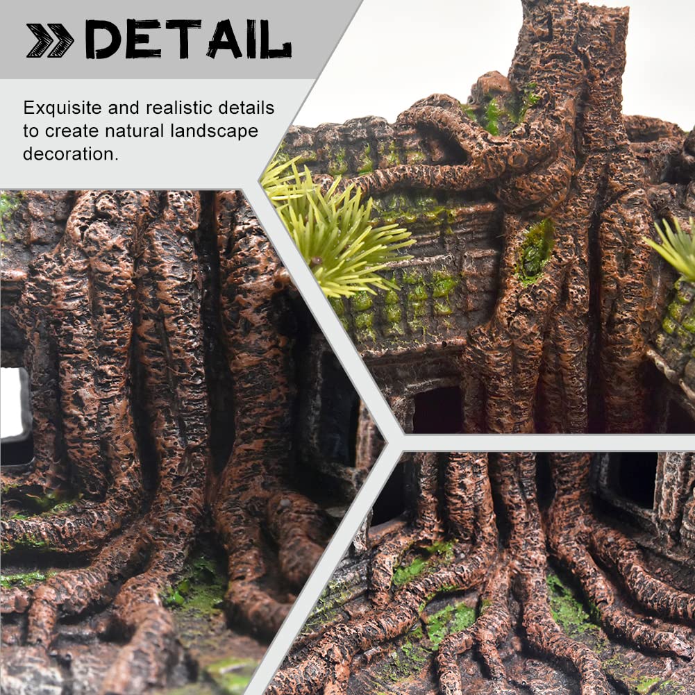 PTFJZ acuario ornamento-ruinas-templo-diseño: decoración temática que inspira