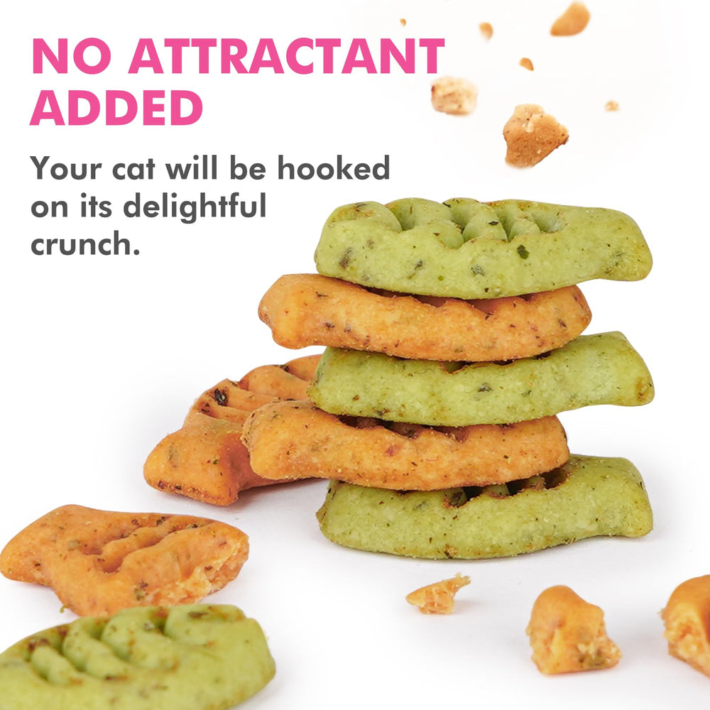 Forma de pez crujiente de Puddonio para gatos, snack práctico.