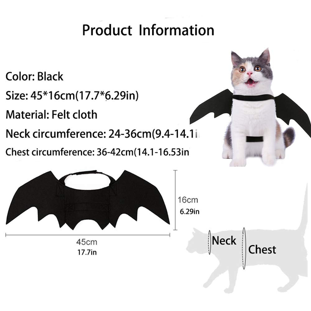 Puoyis alas de murciélago de fieltro negro, apariencia misteriosa y adorable
