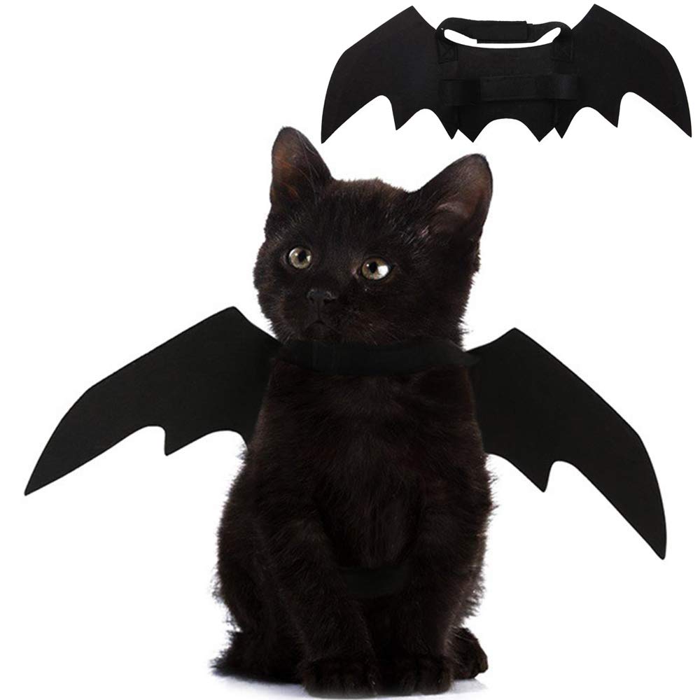 Puoyis alas de murciélago para gato, diseño ajustable para comodidad en la Noche de Brujas