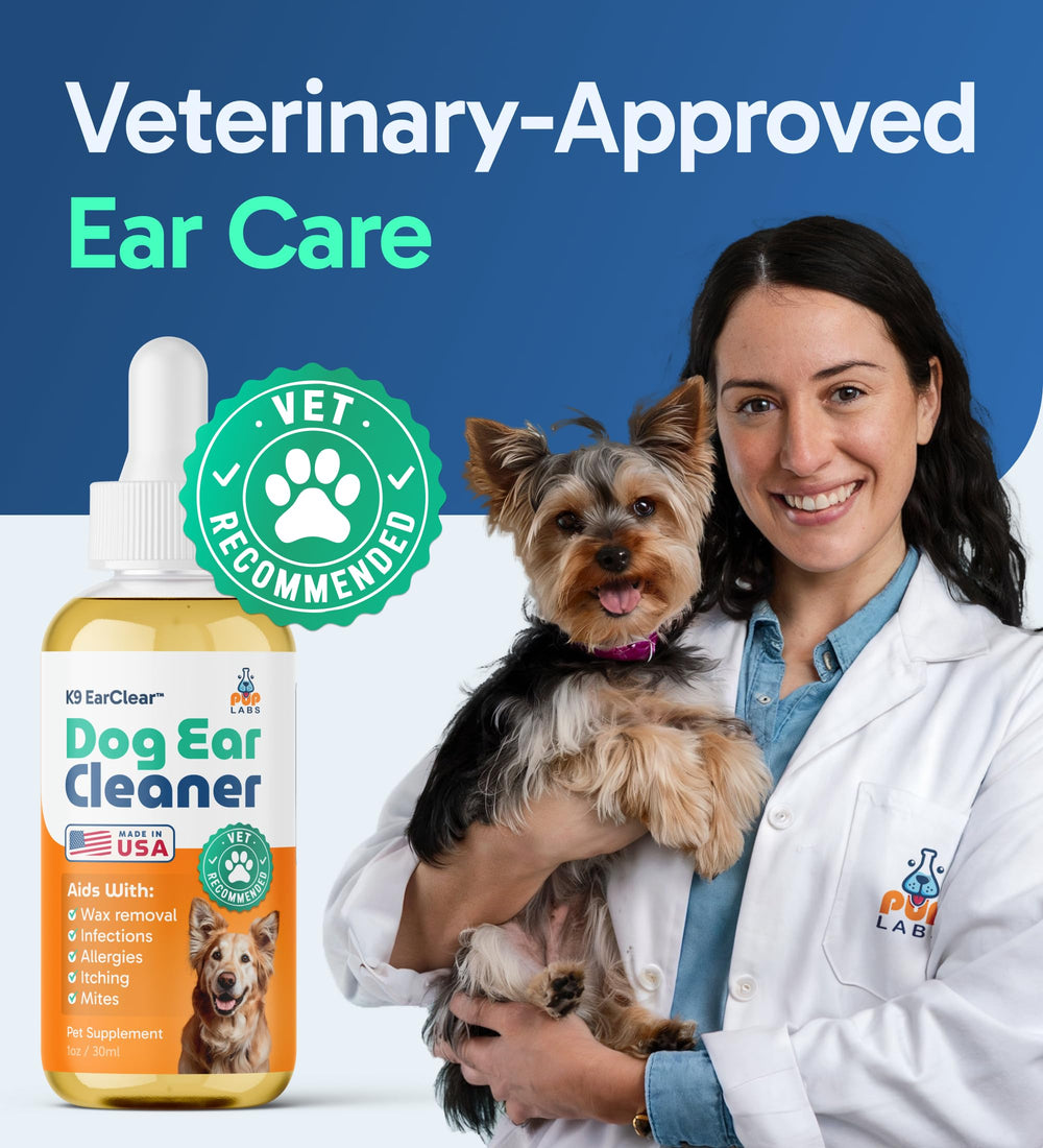 Pup Labs Ear Clear hinojo: ingrediente natural para comodidad durante la limpieza.