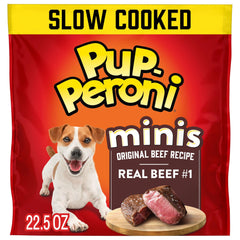 Friandises Pup-Peroni Minis au boeuf réel, goût riche pour chiens.