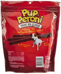 Pup-Peroni Prime Rib: snack suave con textura fácil de masticar para perros pequeños.