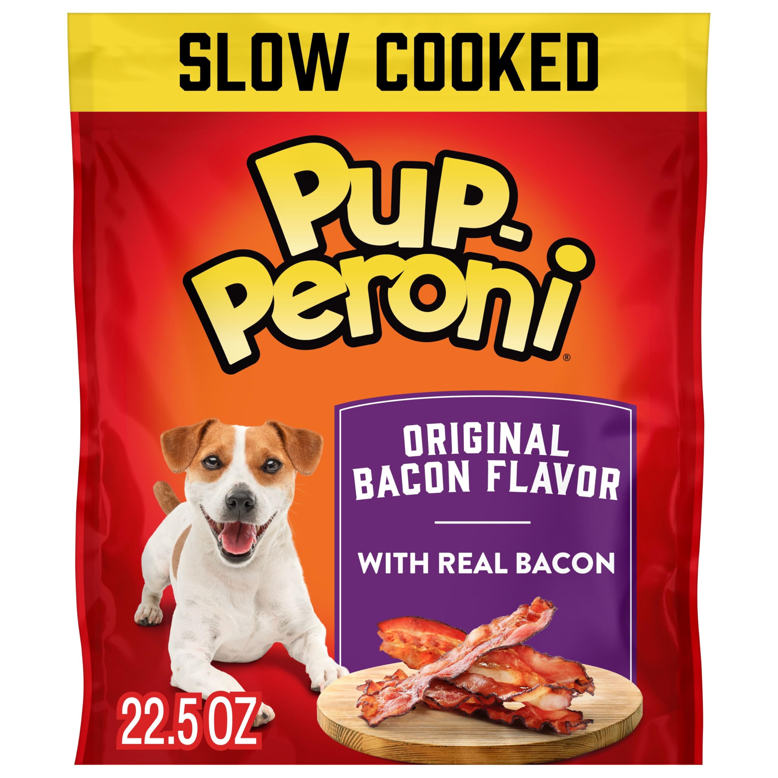 Pup-Peroni bacon original, sachet tendre et arôme appétissant.