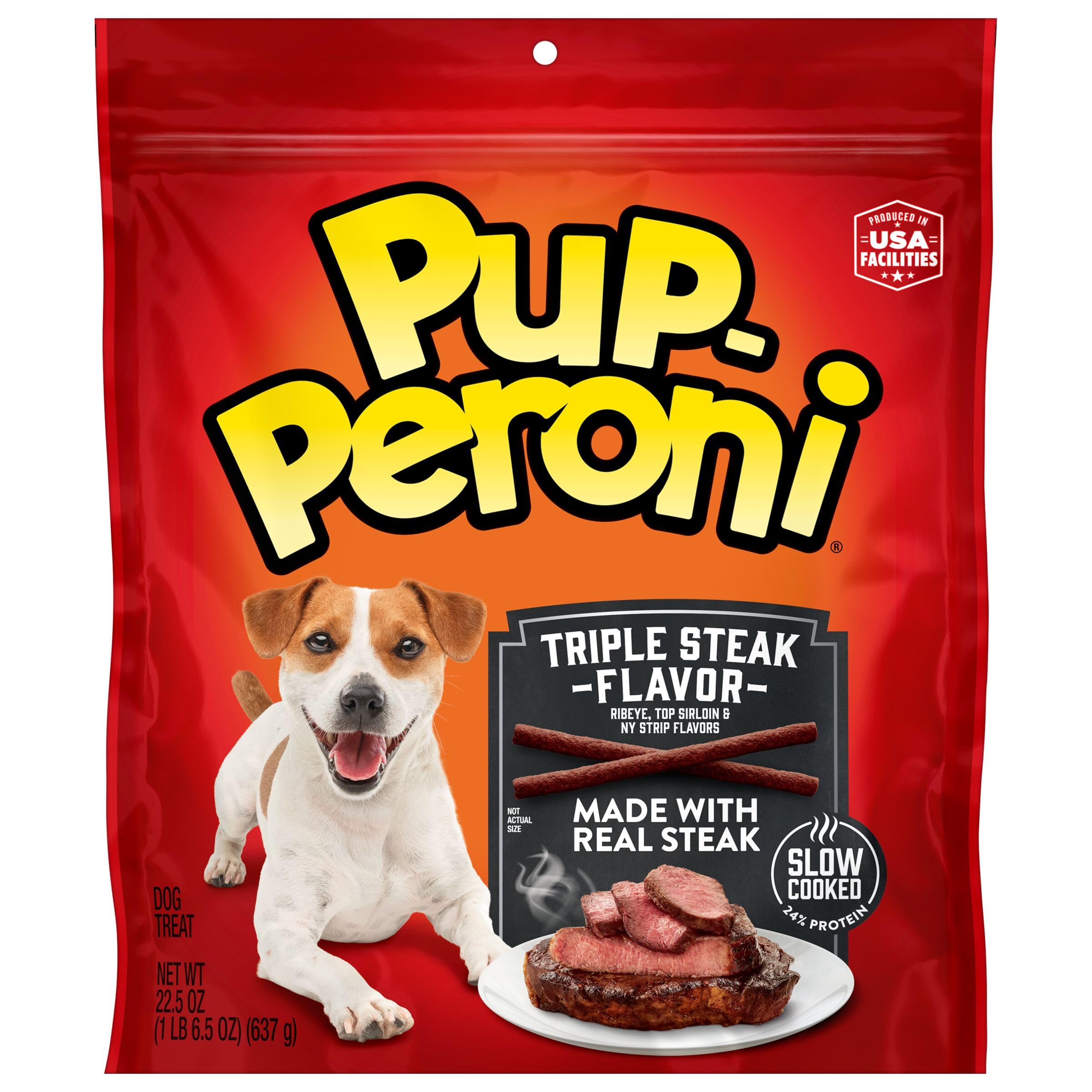 Pup-Peroni Triple Steak: sans colorants et sans agents de remplissage