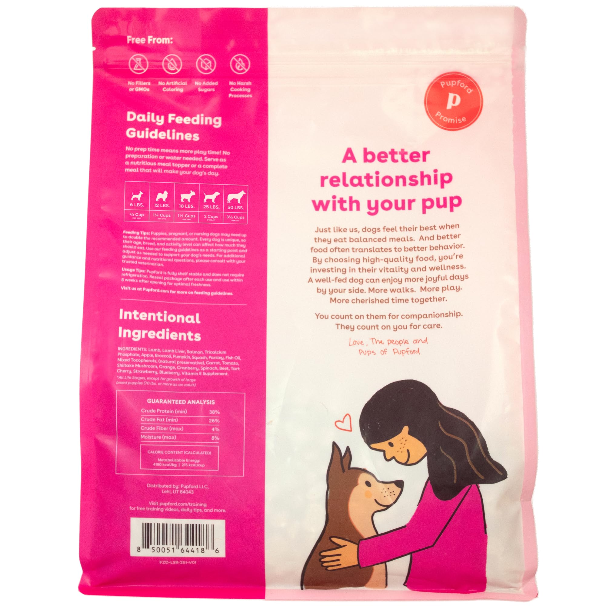 Pupford nutrición equilibrada para energía estable durante el día.