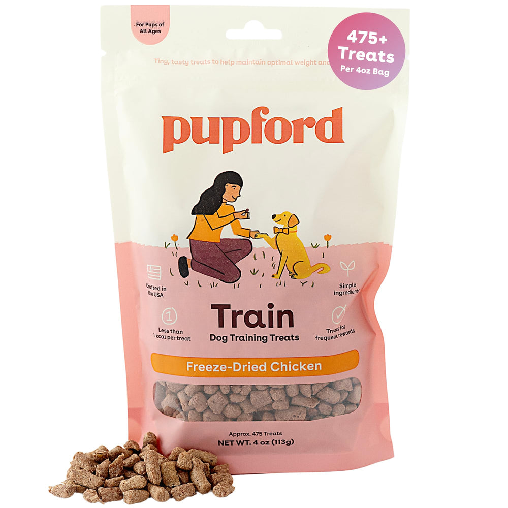 Pupford bocaditos de entrenamiento congelados de pollo, ideal para recompensas rápidas durante sesiones.