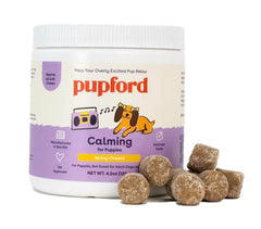 Pupford Calm: bote de suplementos para perros que apoya la calma emocional.