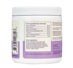 Etiqueta Pupford Calm demuestra fórmula natural sin melatonina para la relajación.