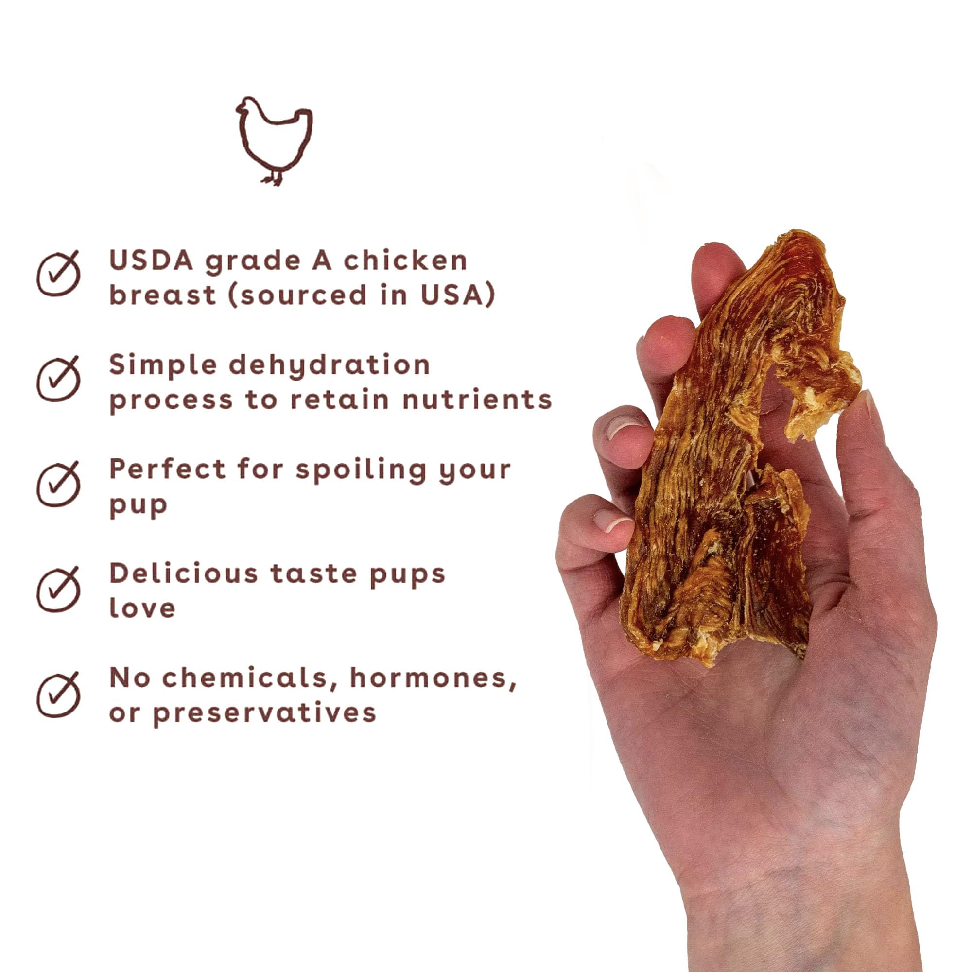 Pupford Crunchy Jerky: ingrediente único para premios simples y naturales.