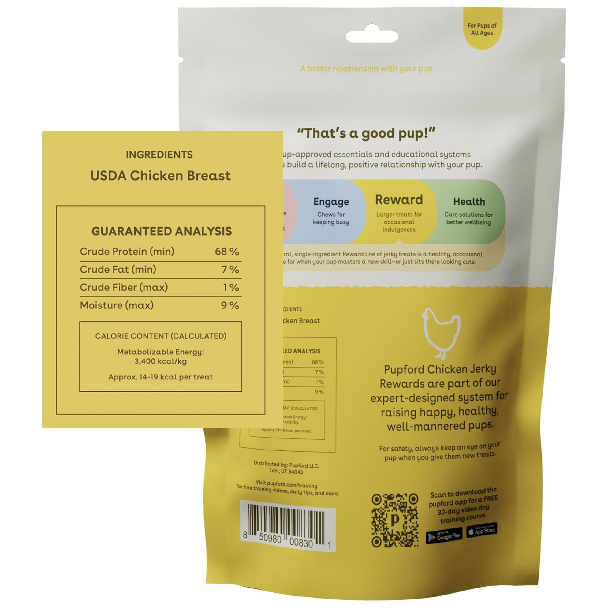 Pupford Crunchy Jerky: tiras para recompensa que motivan sesiones de juego y entrenamiento.