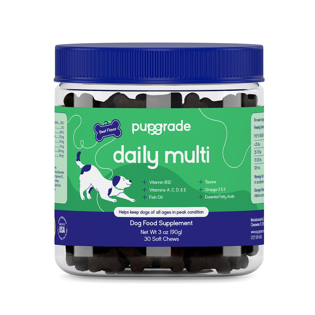 PupGrade gomitas multivitaminas para perros, nutrición diaria agradable.