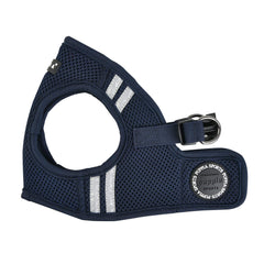 Relleno interior suave del arnés Puppia Soft Vest Pro en azul marino para caminar largo