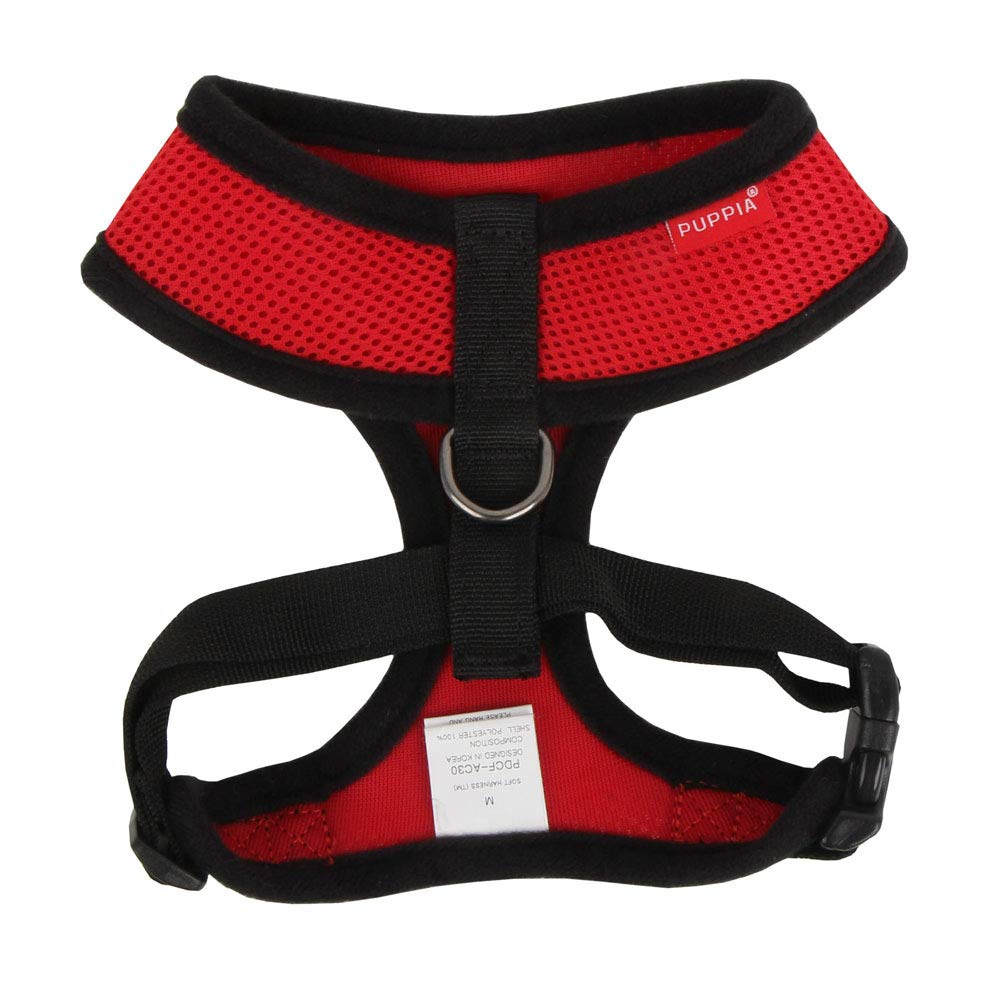 Arnés Puppia suave, vista lateral con ajuste de pecho para un ajuste seguro