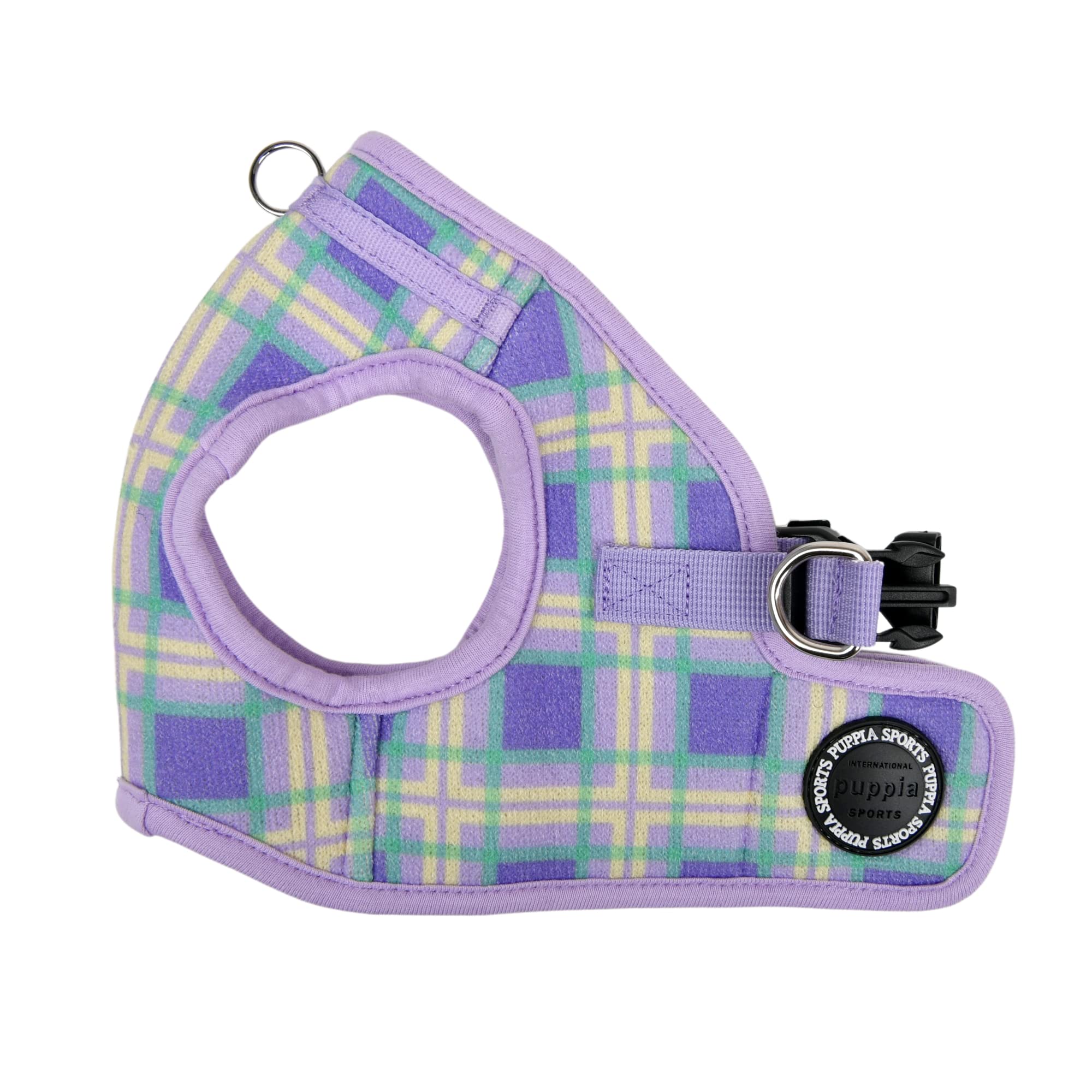 Arnés Puppia Jaylen Vest vista frontal, cómodo para paseos diarios.