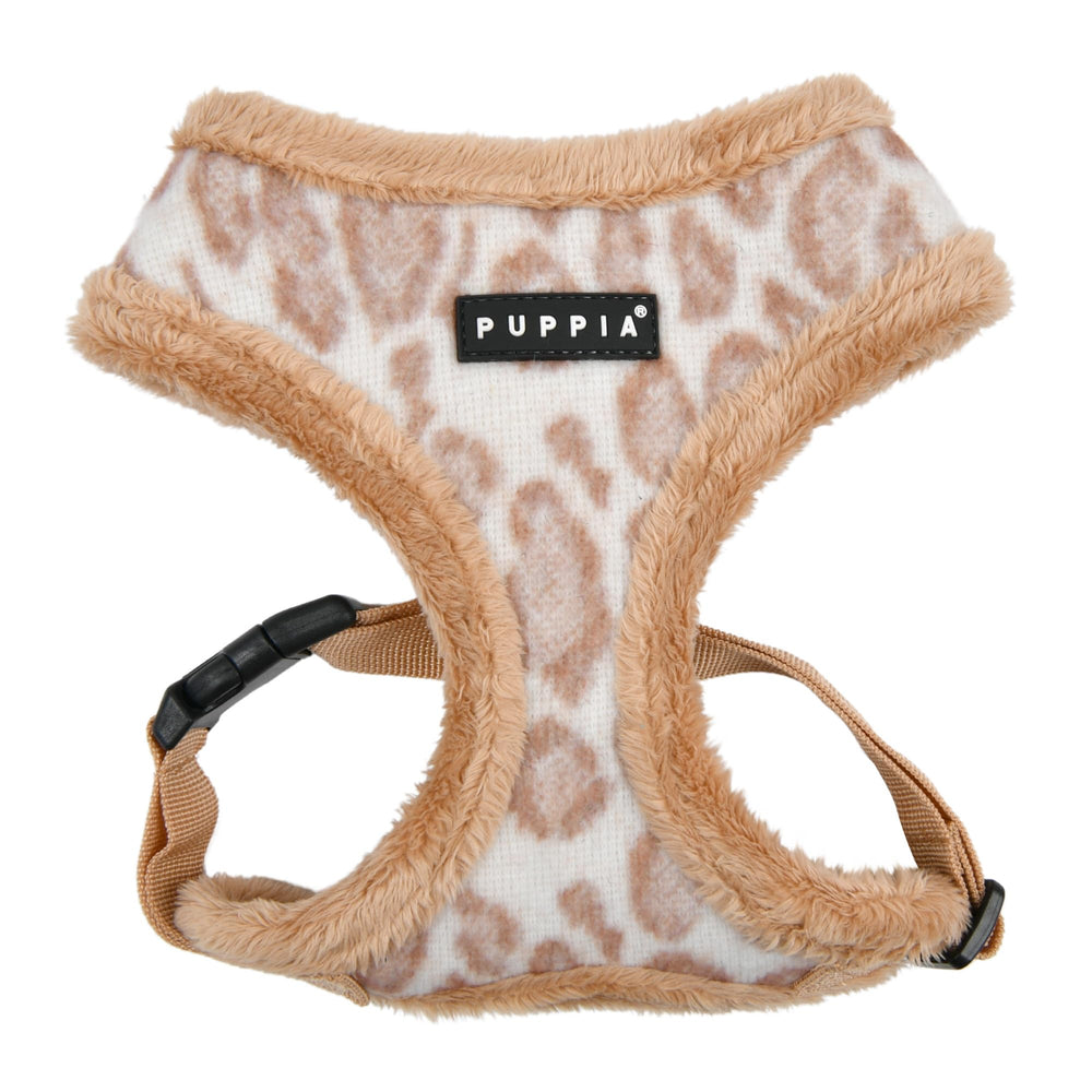 Puppia Kovo arnés sobre la cabeza leopardo beige cómodo para paseos invernales