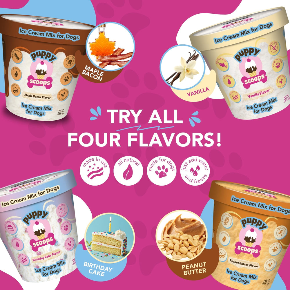 Puppy Scoops rinde 12 onzas para disfrutar varias porciones.