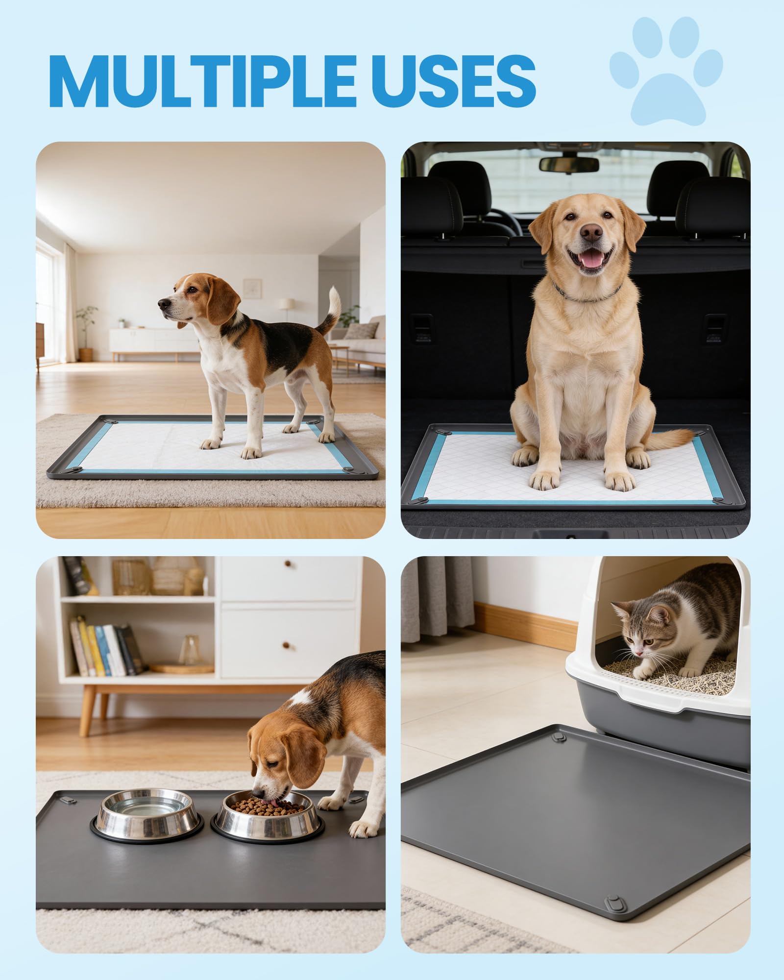 PuppySpout compatible con pads 22x22 y 24x24 para flexibilidad de tamaños.