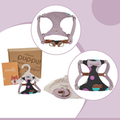 Puppytie arnés ajuste ergonómico para sujeción estable durante la caminata.