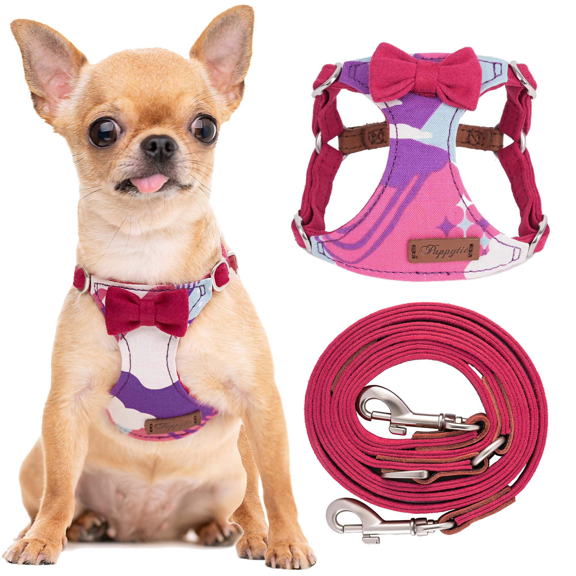Puppytie arnés No Pull XS visto de frente, cómodo y seguro para paseos